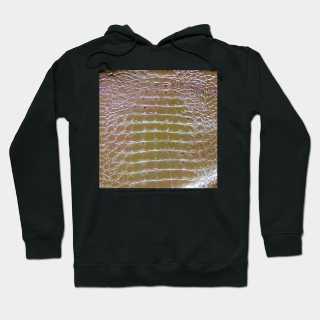 Photographic Image of Reptile Skin - Alligator / Crocodile Silver Metallic Hoodie by CrazyCraftLady